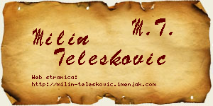 Milin Telesković vizit kartica